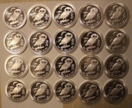 SOWA ATEŃSKA 2 $ DOLARY - TWO DOLLARS NIUE 2017 20 x 1 OZ 999, PIĘKNE