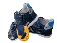 Sandały dziecięce chłopięce rzepy skóra wkładka profilowana, roz 25 CLIBEE