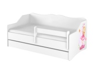 Łóżko Dziecięce FLOWER 80x160 cm, Białe, Solidne Drewno