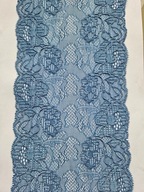 Koronka francuska elastyczna niebieska szerokość 16cm.
