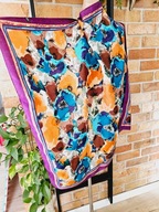 duża apaszka szal chusta chustka jedwabna jedwab silk 90x90cm