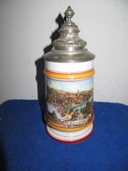 UZDROWISKOWY Sliczny Porcelanowy Stary Kufel 1/2Lok,1880r-47-