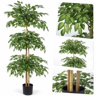 KWIAT DONICZKOWY FIKUS W DONICZCE DRZEWKO SZTUCZNE BENIAMIN PREMIUM 160 cm