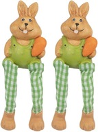 ZESTAW 2x FIGURKI WIELKANOCNE ZAJĄCZKI 18CM NOGI WAHADŁOWE