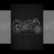 Plakat Motoryzacyjny MOTORCYCLE SUPERSPORT A4 (21x29,7cm) Dekoracja Ścienna