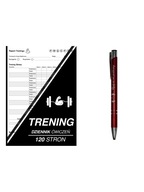Zeszyt notes treningowy + długopis nigdy się nie poddawaj czerwony