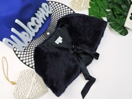 Mini Twins - granatowe bolerko futerko , kokardka r 122