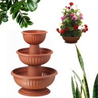 DONICZKA DONICA KWIETNIK KASKADA 3-POZIOMY TERAKOTA PLASTIKOWA WYS. 57,5cm