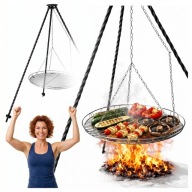 PALENISKO GRILL TRÓJNÓG Z PALENISKIEM GRILL OGNISKOWY WISZĄCY OGRODOWY MAŁY