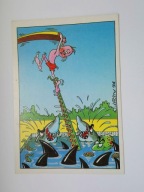 Humor - Rekiny, trampolina - rys. Edward Lutczyn - pocztówka festynu 1994 r