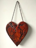 Serce dekoracyjne z drewna- „Na szczęście”