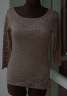 ciekawa bluzka z koronki w brązie r 36
