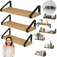 PÓŁKA DO KUCHNI ŚCIENNA KUCHENNA ZESTAW 3 PÓŁEK LOFT WISZĄCA DĄB DO 5KG