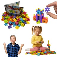 KLOCKI KONSTRUKCYJNE WAFLE DUZE GOFRY GOFROWE PLASTIKOWE DLA DZIECI 300 EL