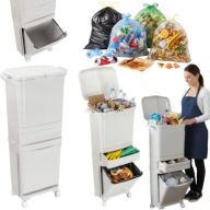 KOSZ NA ŚMIECI DO SEGREGACJI ODPADÓW DO KUCHNI WYSUWANY 42L NA KÓŁKACH DUŻY