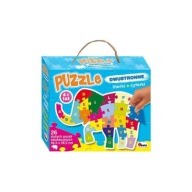 Puzzle 26 elem. SŁOŃ dwustronne literki, cyferki 46x34 cm duże elem