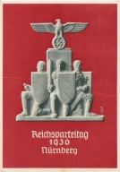 TRZECIA RZESZA -REICHSPARTEITAG 1936 NORYMBERGA -pocztówka- stemple znaczki