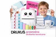 Drukarka termiczna DRUKUŚ przenośna do zdjęć z 14 rolkami papieru