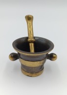 Apteczny moździerz z przełomu XIX - XX w. Francja mosiądz/brąz - świetny