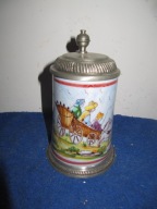 Unikat Stary XVIIIw Kufel Ceramiczny -14-