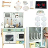 KUCHANI DREWNIANA INTERAKTYWNA z Pralką Zmywarką Tablica Kredowa dla Dzieci