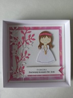 Kartka w pudełku ręcznie robiona komunia ihs pamiątka