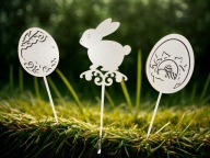 Drewniany wielkanocny Zajączek dekoracja świąteczna