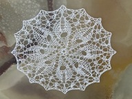 SERWETA 20CM ECRU SERWETKA RĘCZNIE WYKONANY NA DRUTACH HAND MADE RĘKODZIEŁO