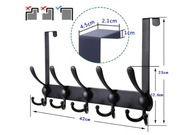 Czarny wieszak na drzwi szafa, łazienka AboveShelf 1 SZTUKA