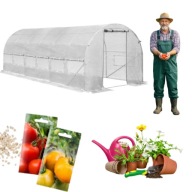 TUNEL FOLIOWY OGRODOWY SZKLARNIA DO ROŚLIN STELAŻ OCYNK FOLIA UV 6x3m