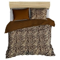 pościel z polaru 140x200 +1x70x80 zamek P 309-2 Panterka braz / brąz jasny