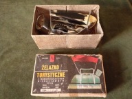 Składane żelazko turystyczne PRL - z oryginalnym pudełkiem