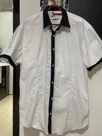 S Koszula Ferlucci biel czarne wstawki i kołnierzyk małe XXL - rozmiar L