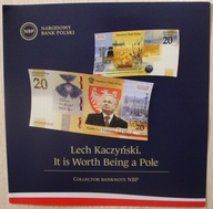 FOLDER EMISYJNY NBP DO BANKNOTU 20 ZŁOTYCH 2021 LECH KACZYŃSKI - ANGIELSKI