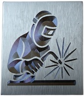 Tabliczka z Twoim logo stal nierdzewna gr 0.6mm 30x30mm grawer fiolet 20szt