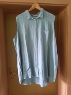 Tunika 50 GEORGE len szarozielony bez rękawów z kołnierzykiem