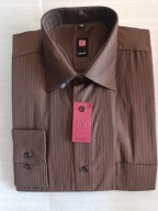 KOSZULA MĘSKIA DL. RĘKAW -BAWEŁNA- R. 182/188-43, ELTEX PREMIUM-BRĄZ