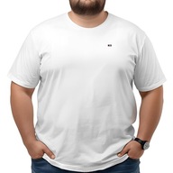 Biała koszulka męska Club JU 4 XL PLUS SIZE duża z subtelnym nadrukiem