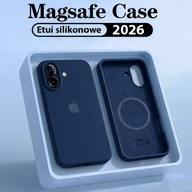 Etui do Apple iPhone 17 Silicone niebieski granatowy Z LOGO Magsafe plecki