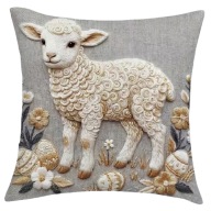Ozdobna poszewka, jasiek na poduszki - Owieczka - 45x45 cm