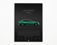 PLAKAT ALFA ROMEO GIULIA QV IDEALNY NA PREZENT NAJWYŻSZA JAKOŚĆ A3