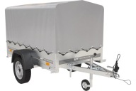 PRZYCZEPKA SAMOCHODOWA 200x125 750KG GARDEN 201 KIPP STELAŻ H800 POKROWIEC