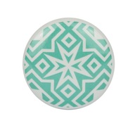 Gałka ceramiczna uchwyt do mebli turkusowy aztec