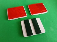 Odblask Światło Odblaskowe tylne tylny 47x38mm czerwony na taśmę 2 sztuki