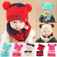 Czapka z kominem komplet zimowy dziecięcy 1-3 lat