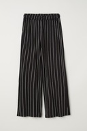 H & M kuloty spodnie crop paski szerokie nogawki culottes print rybaczki