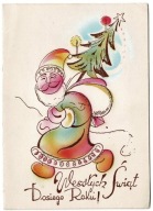 BOŻE NARODZENIE MIKOŁAJ Z CHOINKĄ PRL 1958 KARNET