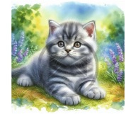 Panel z nadrukiem wodoodporny na torbę 45/45cm kot kociak oxford