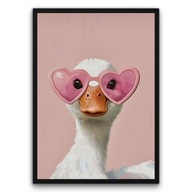 Plakat z ramą 30x40cm Różowe spojrzenie gęsi | Pomysł na Prezent