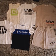 Tylko H&M bluzka t-shirt szorty 158-164 6 sztuk jak nowe NASA PLAYSTATION